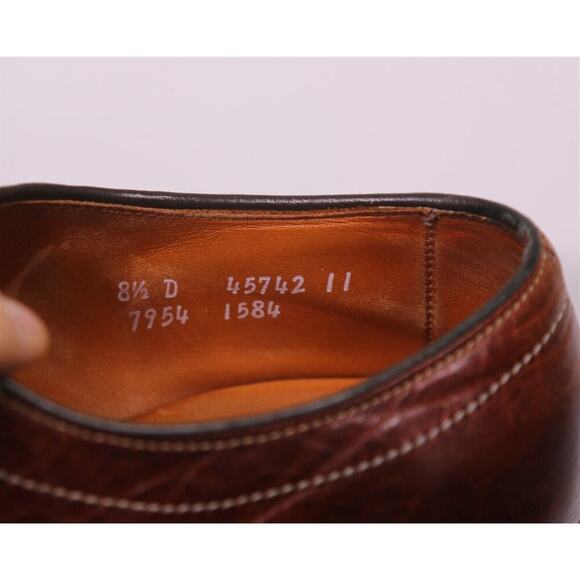 Allen Edmonds Mapleton Dark Brown Bicycle Toe Oxford Dress Shoes Men's US 8.5 D - Picture 12 of 13